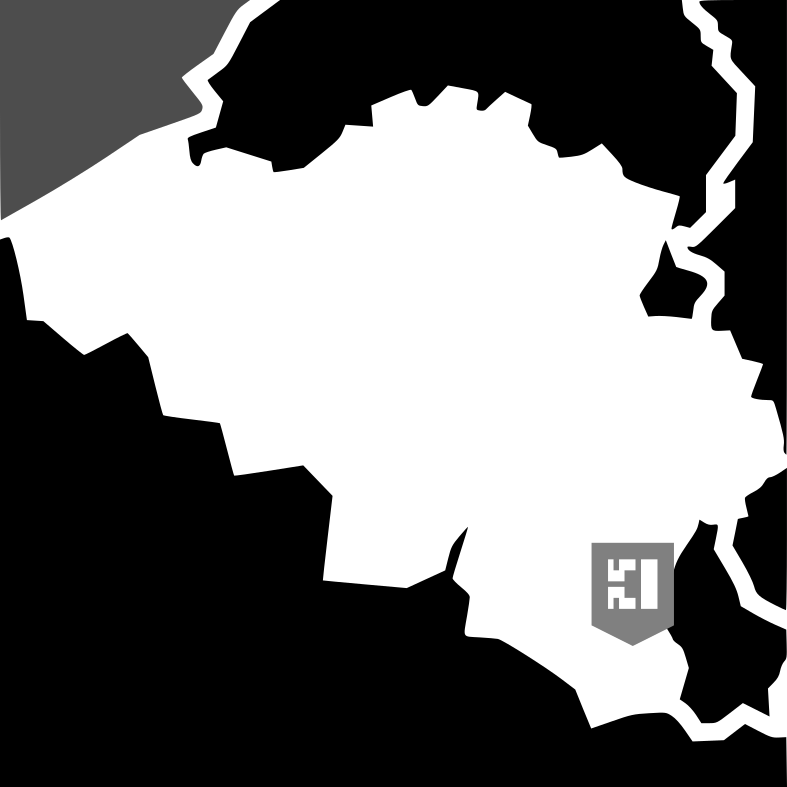 Carte de Belgique, Luxembourg, France avec localisation de l'entreprise Nolab Design
